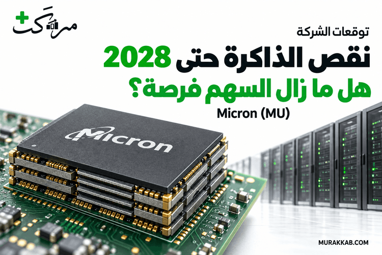 غلاف مركب لتحليل Micron Technology (MU): توقعات الشركة لنقص الذاكرة حتى 2028، وهل ما زال السهم فرصة؟